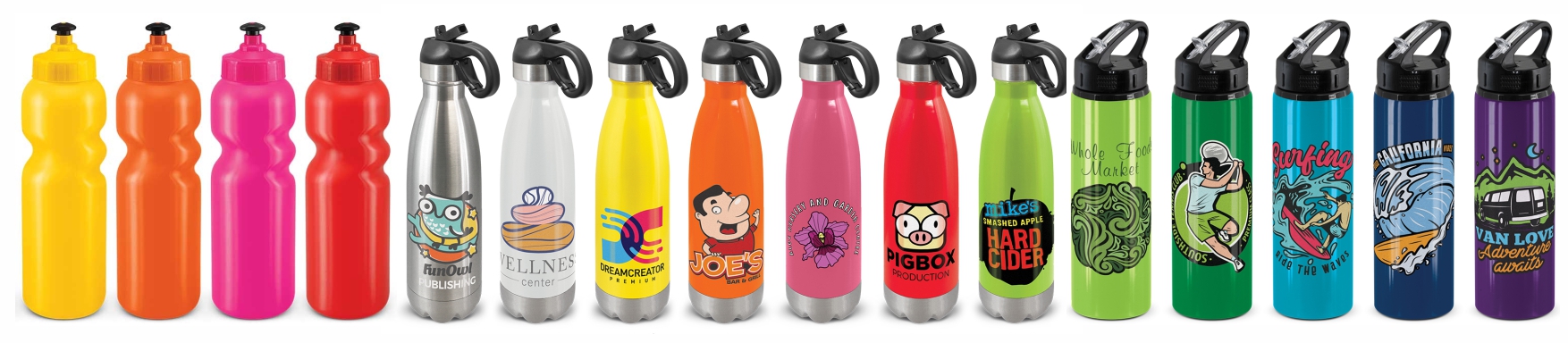 WPS promotional drink bottles NZ custom branded assortment