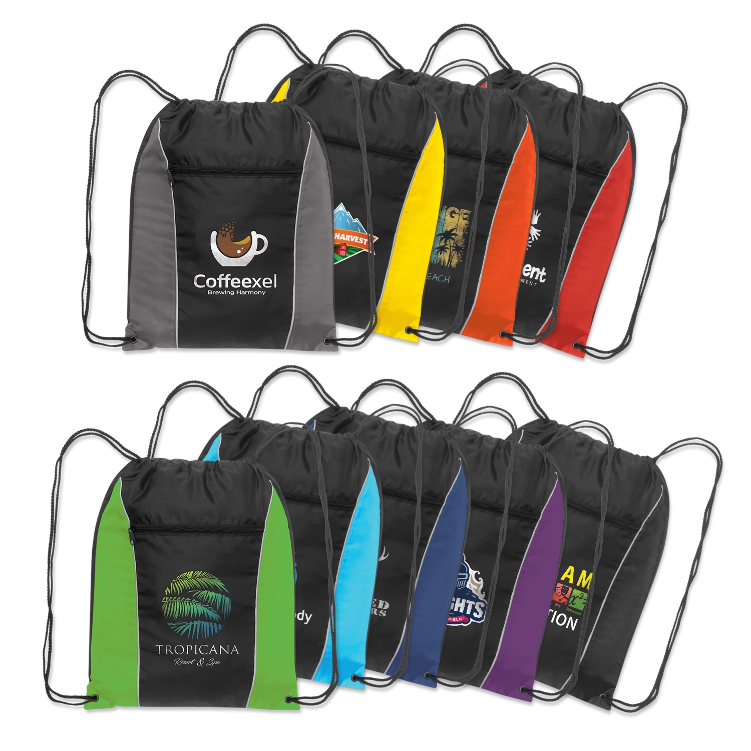Custom branded drawstring bags